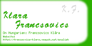 klara francsovics business card